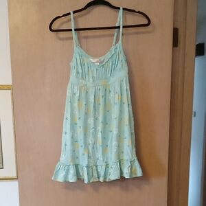 Light Blue Sundress with Yellow Floral Pattern